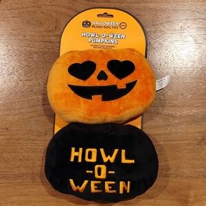 Fuzzyard Howl-O-Ween Pumpkins Plush Dog Toy Squeaks Squeezed Halloween NWOT